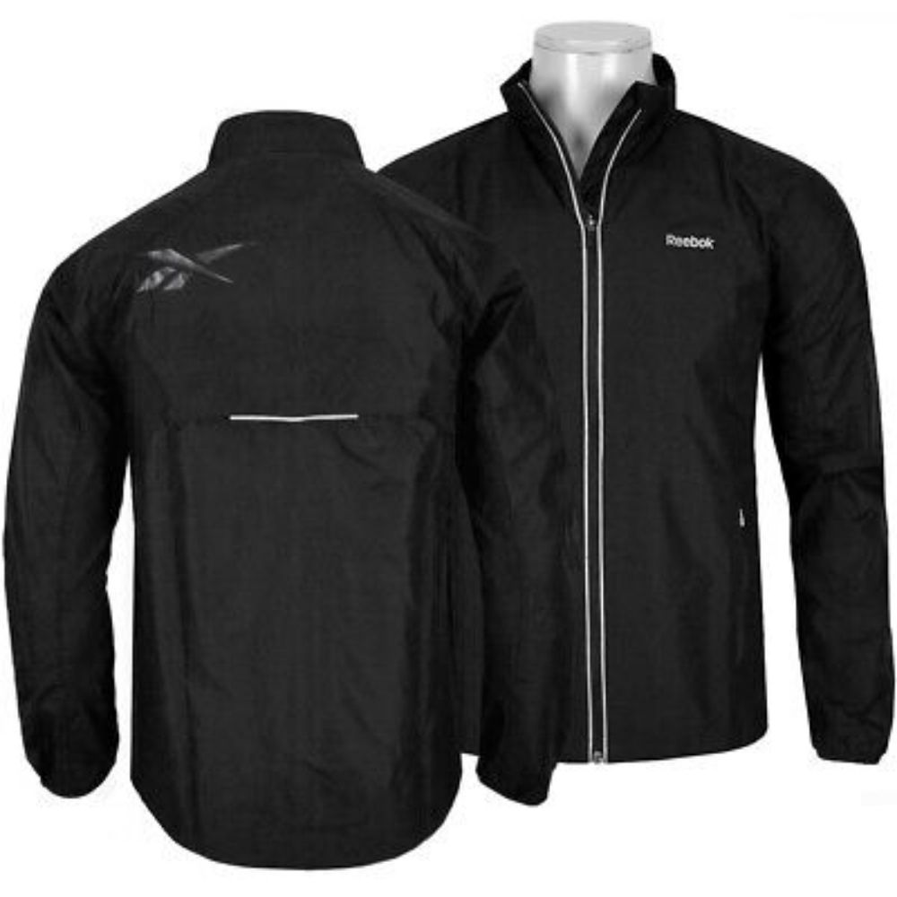New Reebok Core Running Running Jacket Windbreaker Sz XSmall Black - Picture 2 of 15